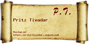 Pritz Tivadar névjegykártya